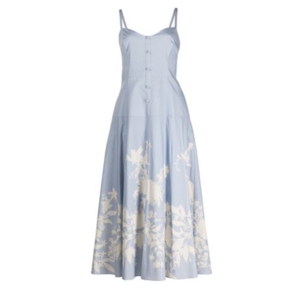 Marchesa Notte Blue Poplin dress Size 8